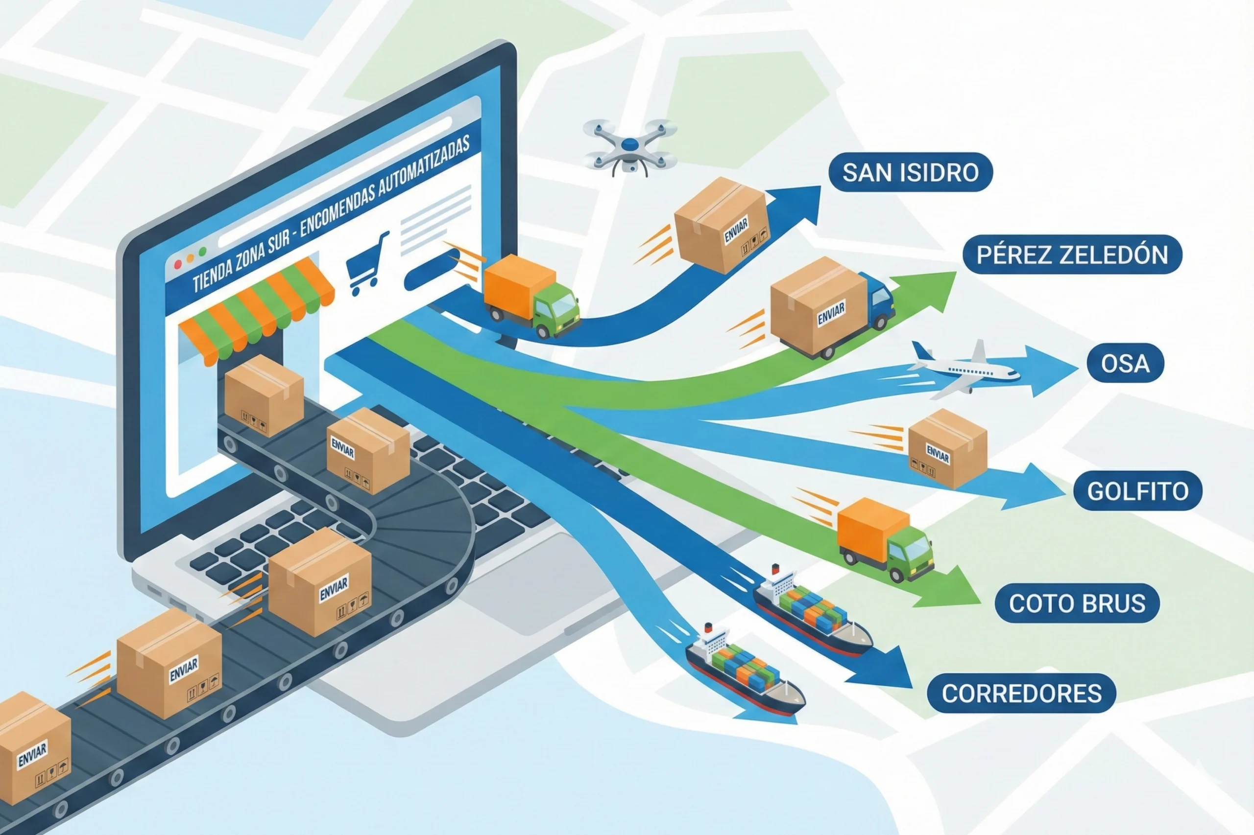 Logística de envíos y tienda virtual en Costa Rica Zona Sur